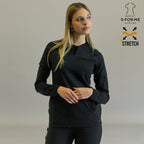 Filipina quirúrgica 915 Negra — conjunto con pantalón scrub negro