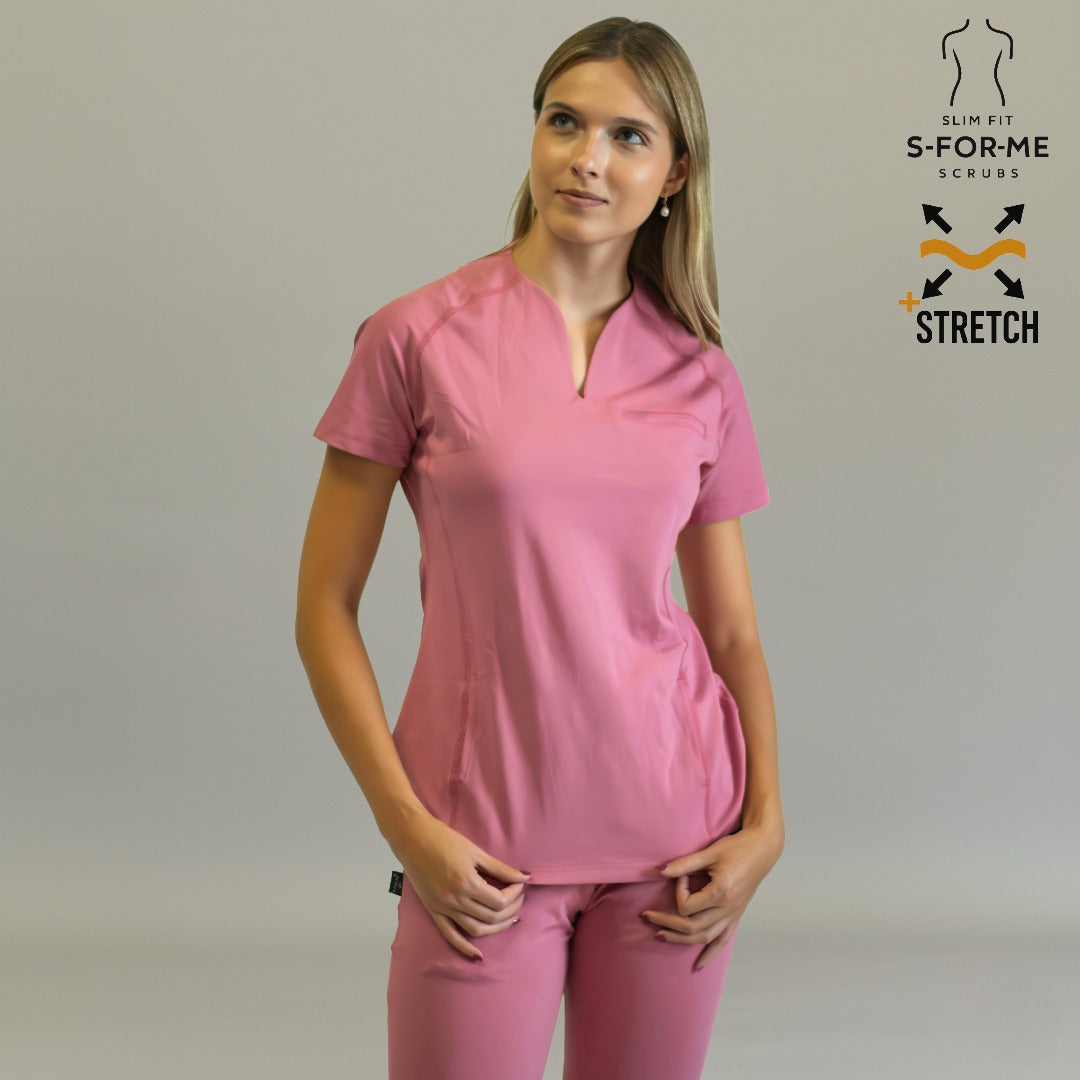 filipina 915 palo de rosa cuello v cierre frontal scrubs mujer sandel medica