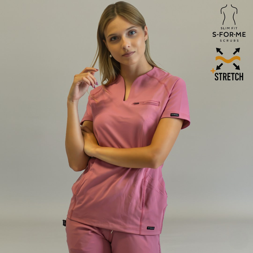 filipina quirurgica 915 palo de rosa bolsillos inferiores vista frontal sandel medica