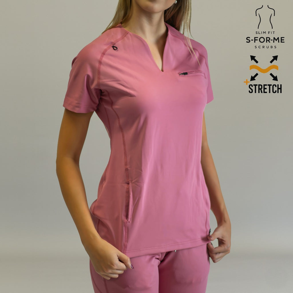 filipina scrubs 915 palo de rosa corte estilizado super stretch mujer sandel medica