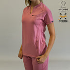 filipina 915 palo de rosa tela super stretch con spandex uniforme quirurgico mujer sandel medica