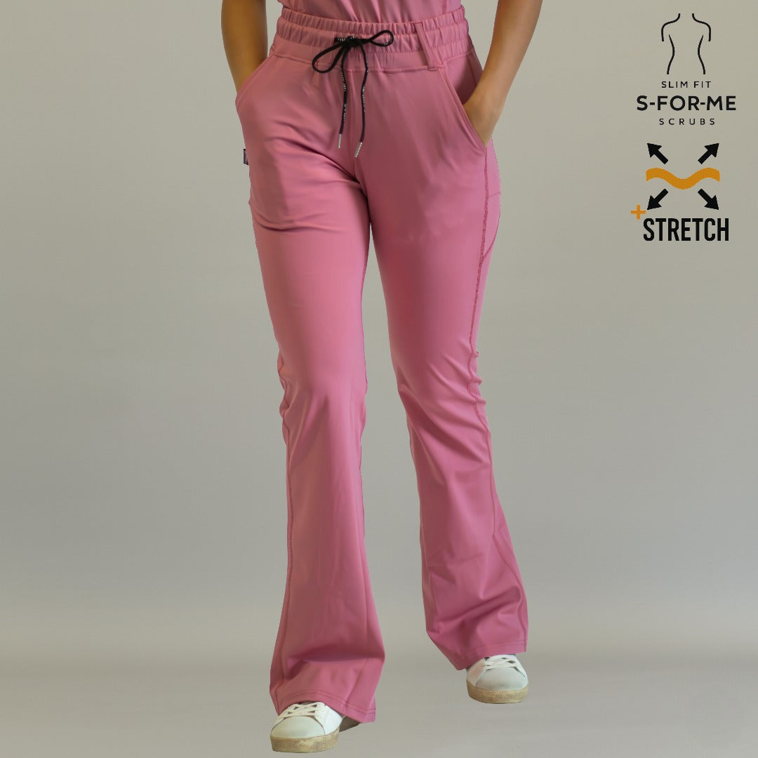 pantalon 915 palo de rosa bota acampanada scrubs mujer super stretch sandel medica