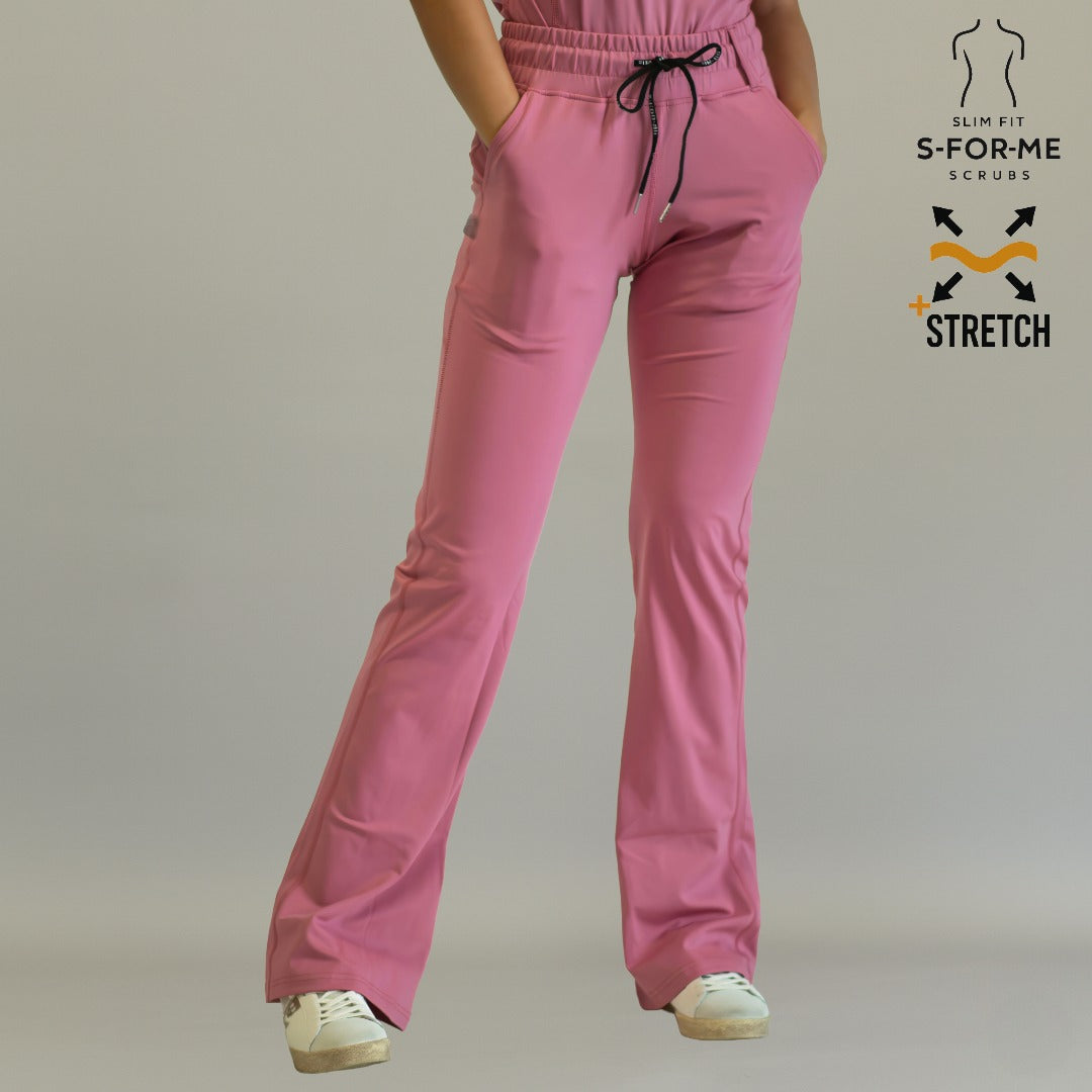pantalon quirurgico 915 mujer palo de rosa corte acampanado frente sandel medica