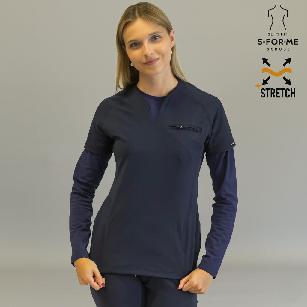 filipina quirurgica azul marino 915 mujer stretch profesional salud Sandel Medica