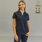 filipina quirurgica azul marino mujer 915 super stretch frente Sandel Medica