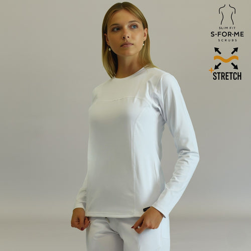 blusa under scrub blanco mujer manga larga espalda sandel medica