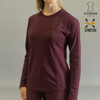 blusa under scrub vino mujer super stretch cuello sandel medica