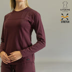 blusa under scrub vino mujer super stretch look clinico sandel medica