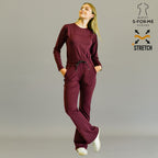 blusa under scrub vino mujer super stretch comodidad sandel medica