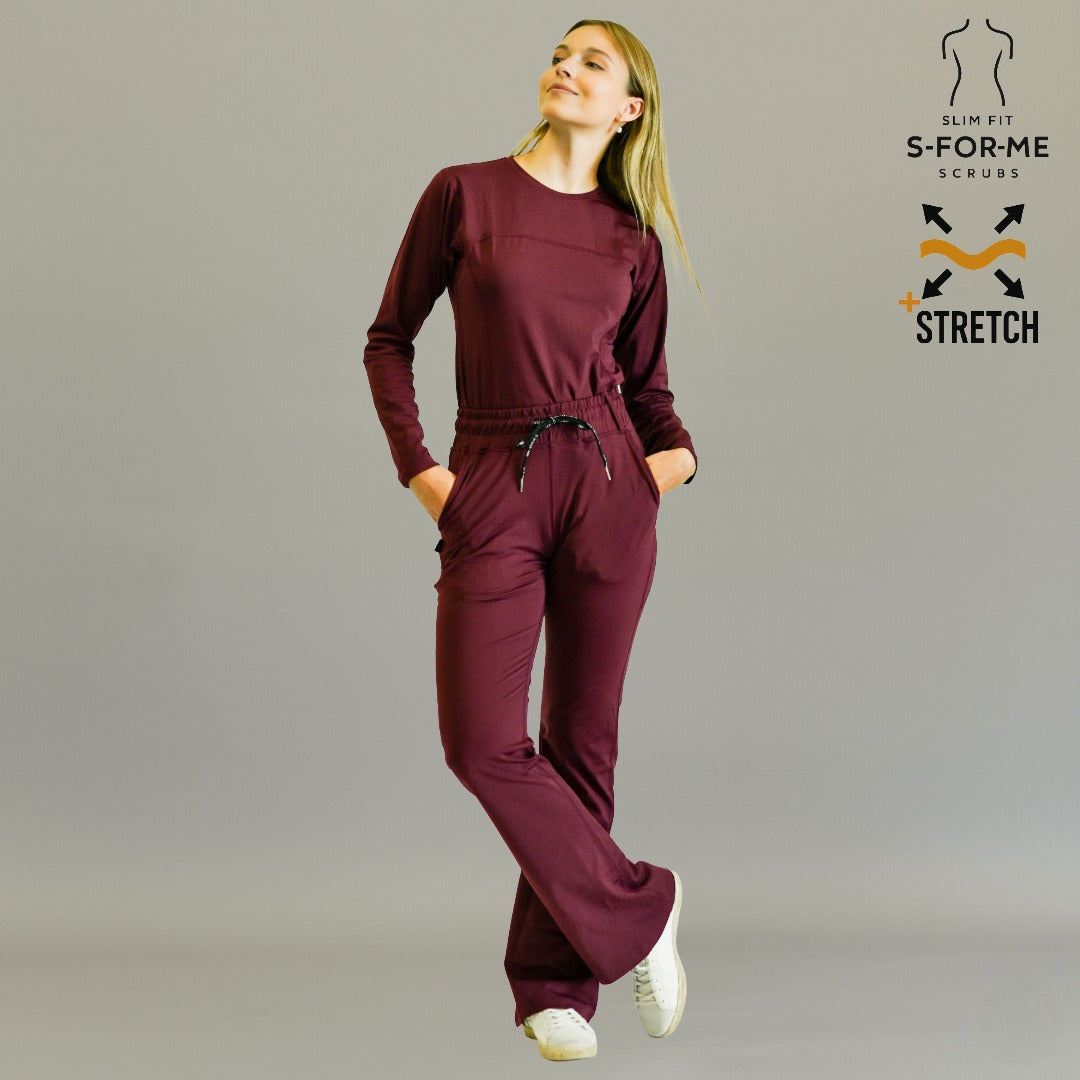 blusa under scrub vino mujer super stretch comodidad sandel medica