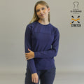 blusa under scrub azul marino mujer manga larga frente sandel medica
