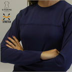 blusa under scrub azul marino mujer manga larga perfil sandel medica