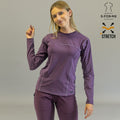 blusa under scrub morado mujer super stretch frente sandel medica
