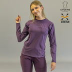 blusa under scrub morado mujer super stretch frente sandel medica