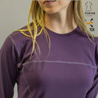 blusa under scrub morado mujer super stretch detalle manga sandel medica