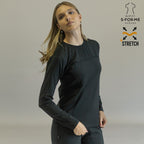 blusa under scrub negro mujer manga larga perfil sandel medica