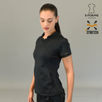 Detalle de cuello redondo filipina quirurgica negra mujer Super Stretch