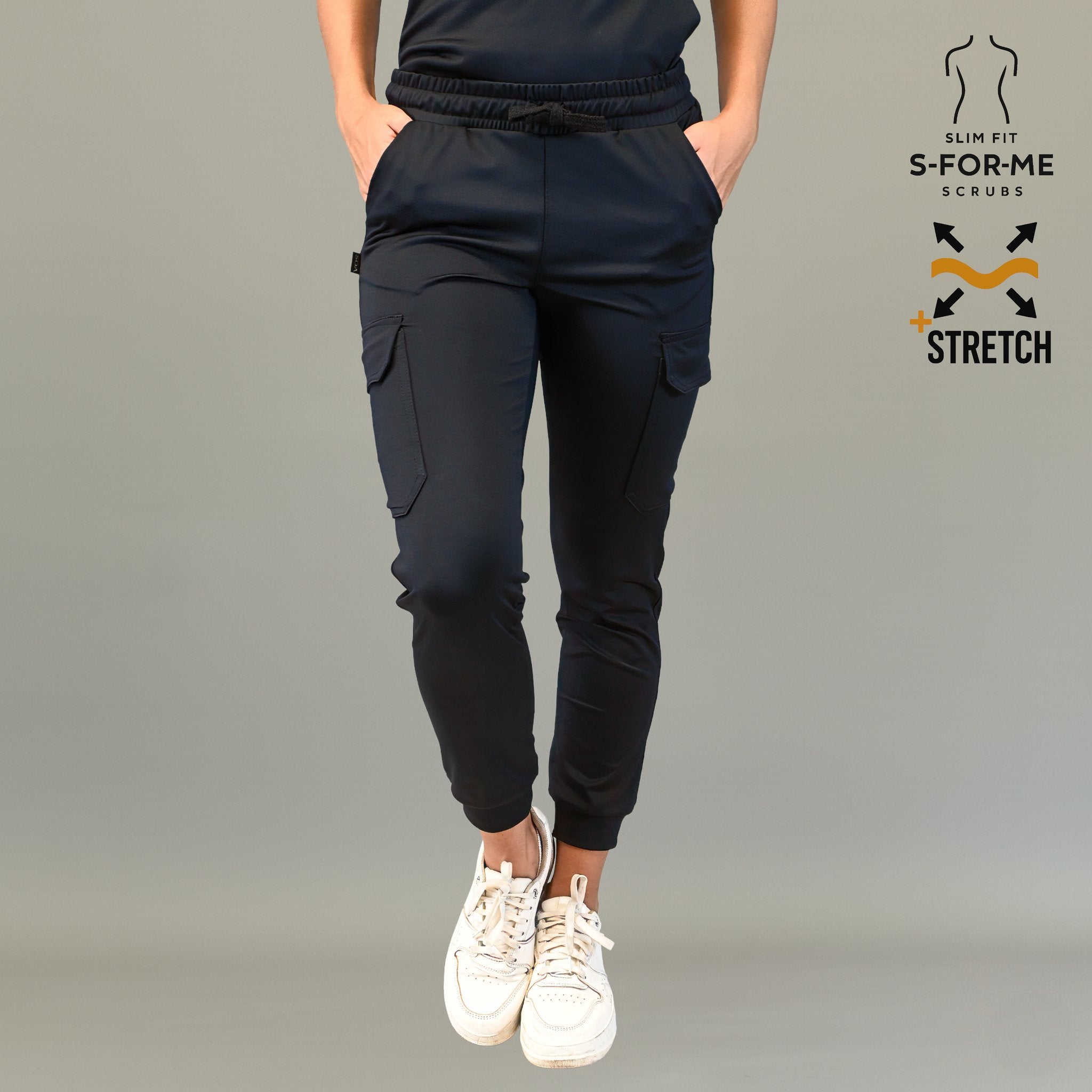 Jogger quirurgico negro para mujer Estilo 910 Super Stretch vista principal