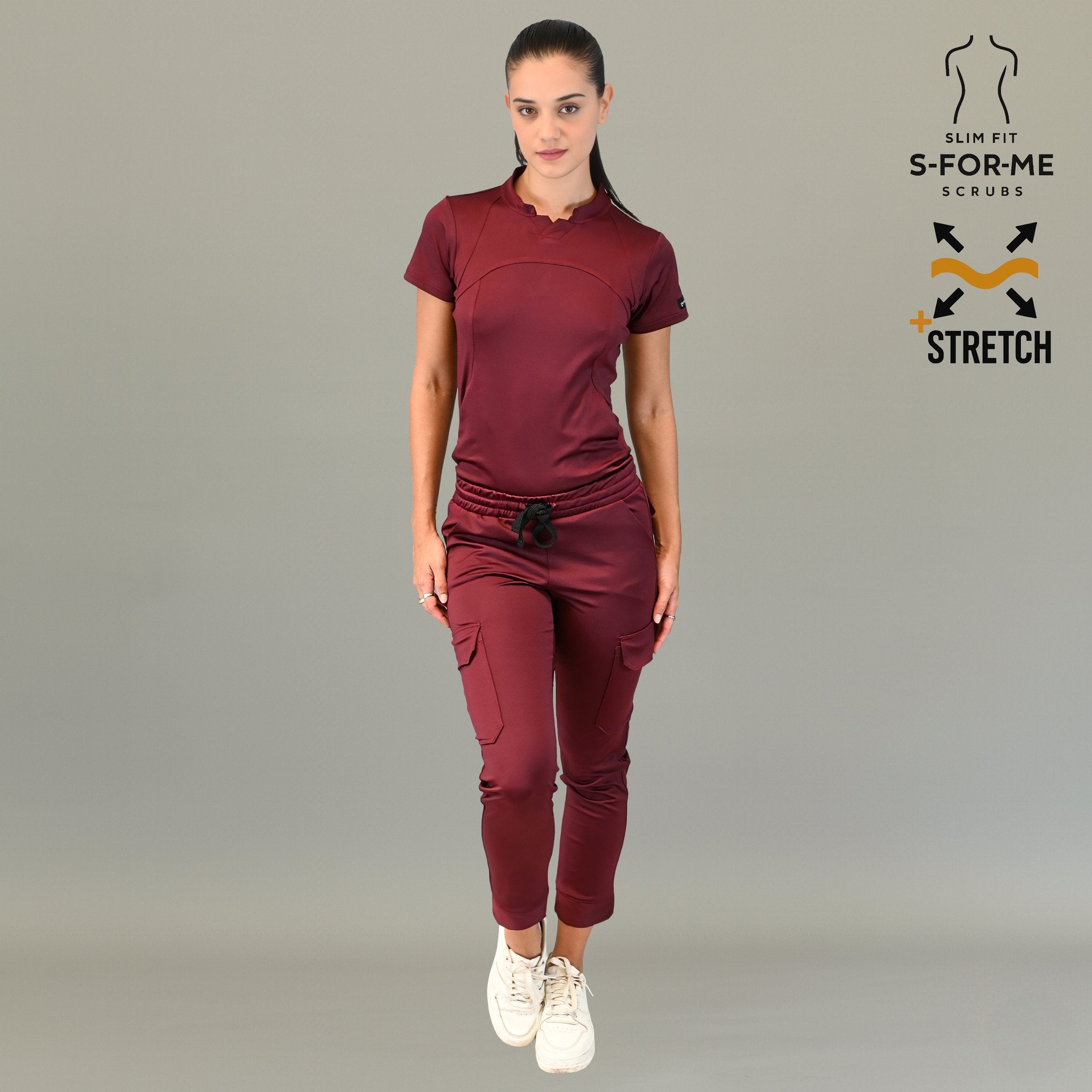 Conjunto medico vino mujer filipina y jogger quirurgico Estilo 910 Sandel Medica