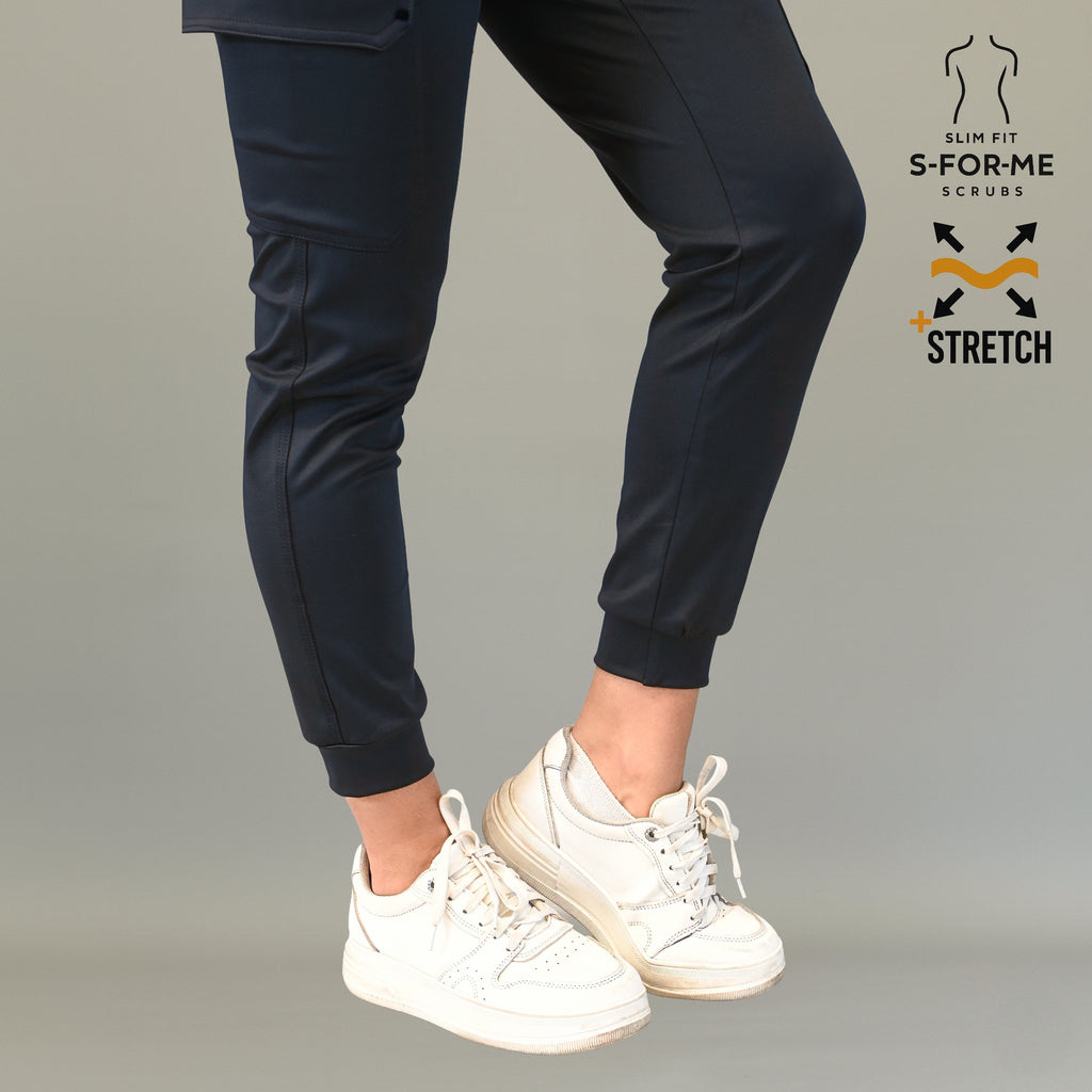 Pantalon quirurgico jogger negro para enfermera o doctora Estilo 910