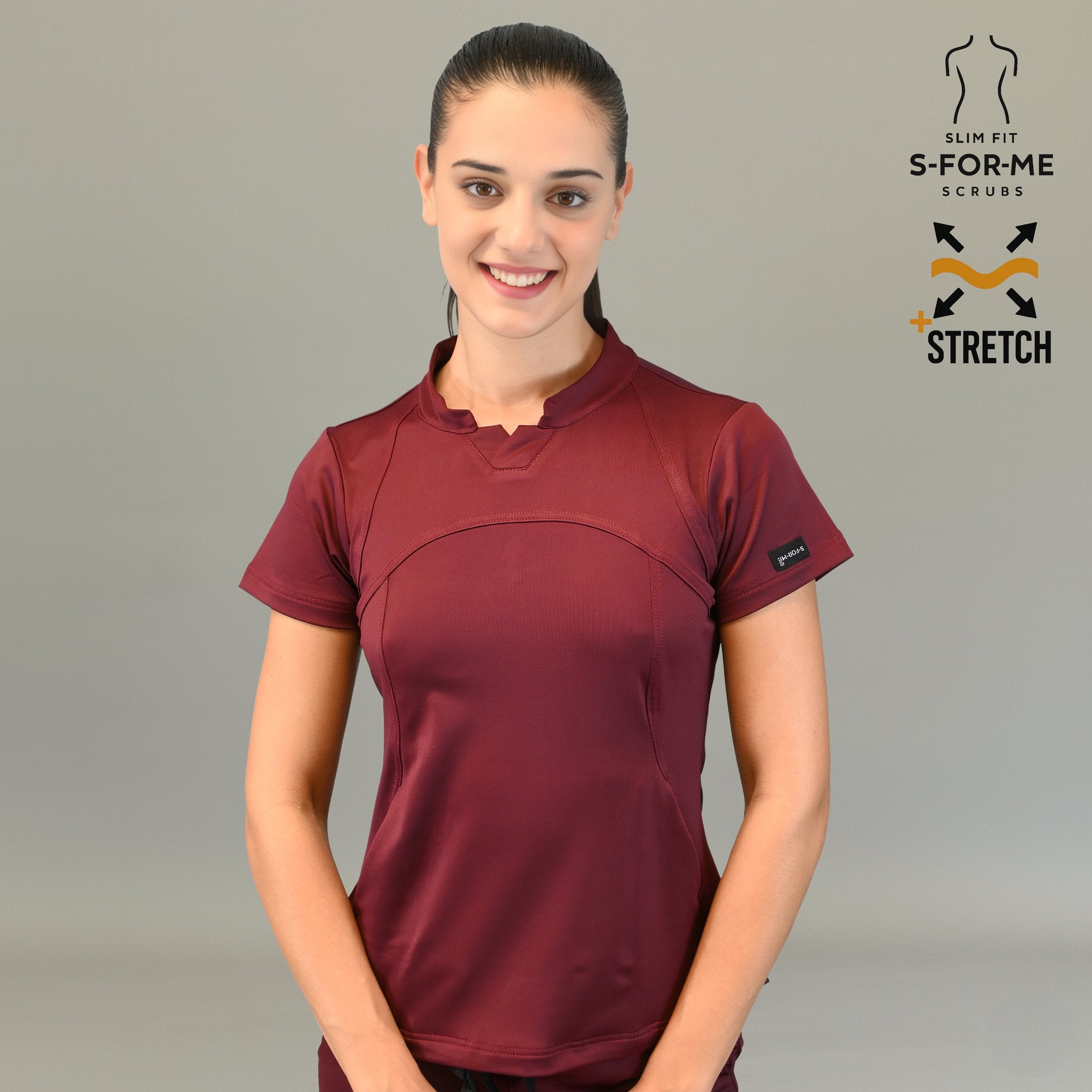 Filipina medica color vino mujer slim fit Estilo 910 para hospital y clinica