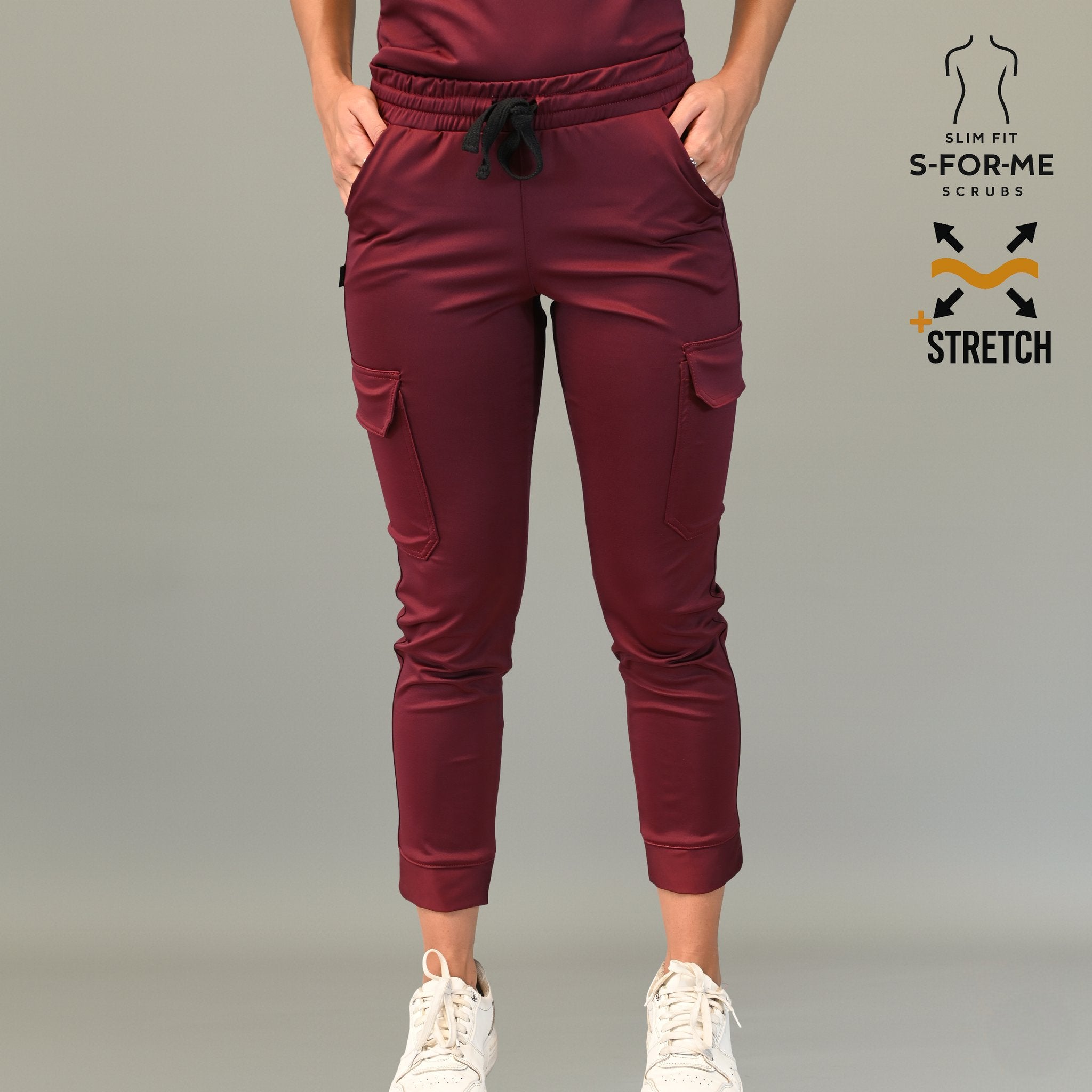 Jogger quirurgico vino para mujer Estilo 910 Super Stretch vista principal