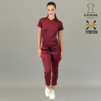 Pantalon quirurgico jogger vino para enfermera o doctora Estilo 910 Sandel Medica