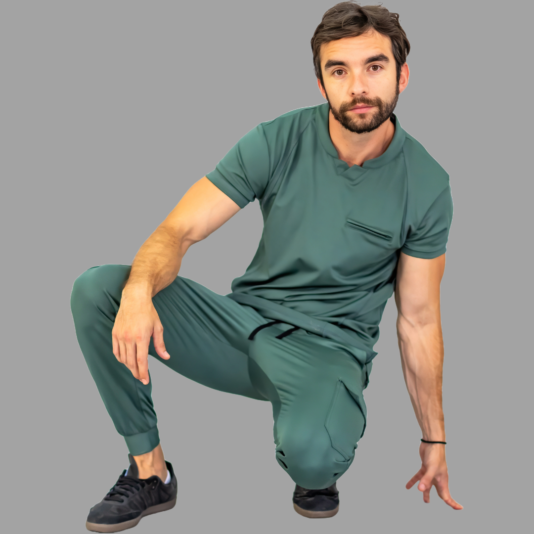Jogger Est. 910 Quirurgico Hombre Verde Pino Super Stretch, Scrubs 910