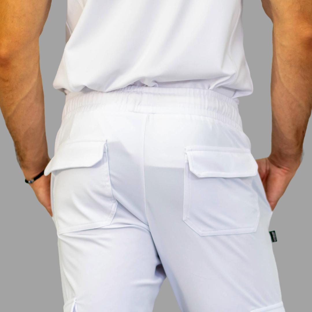 Jogger Quirúrgico Hombre Blanco Super Stretch, Scrubs Est. 910