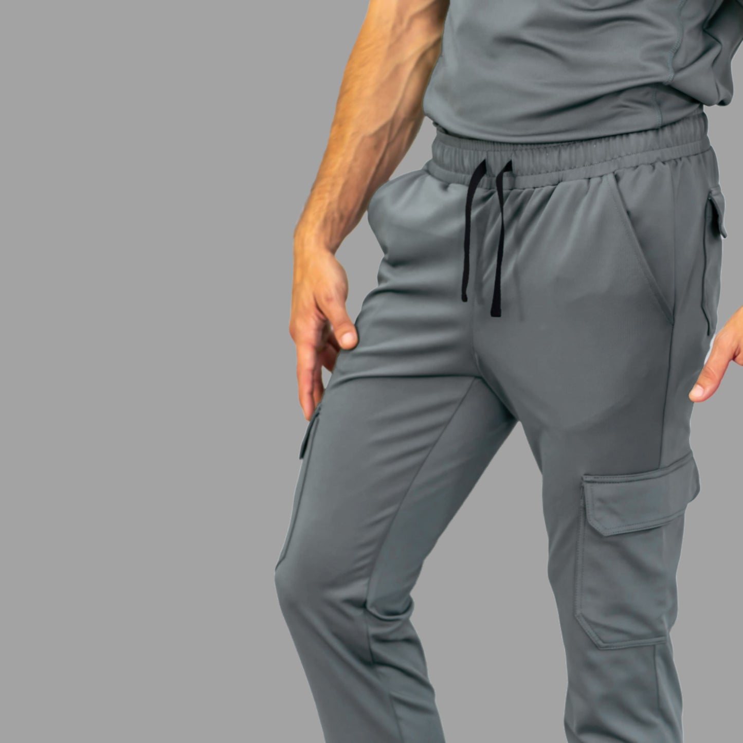 Jogger Est. 910 Quirúrgico Hombre Gris Medio Super Stretch, Scrubs 910