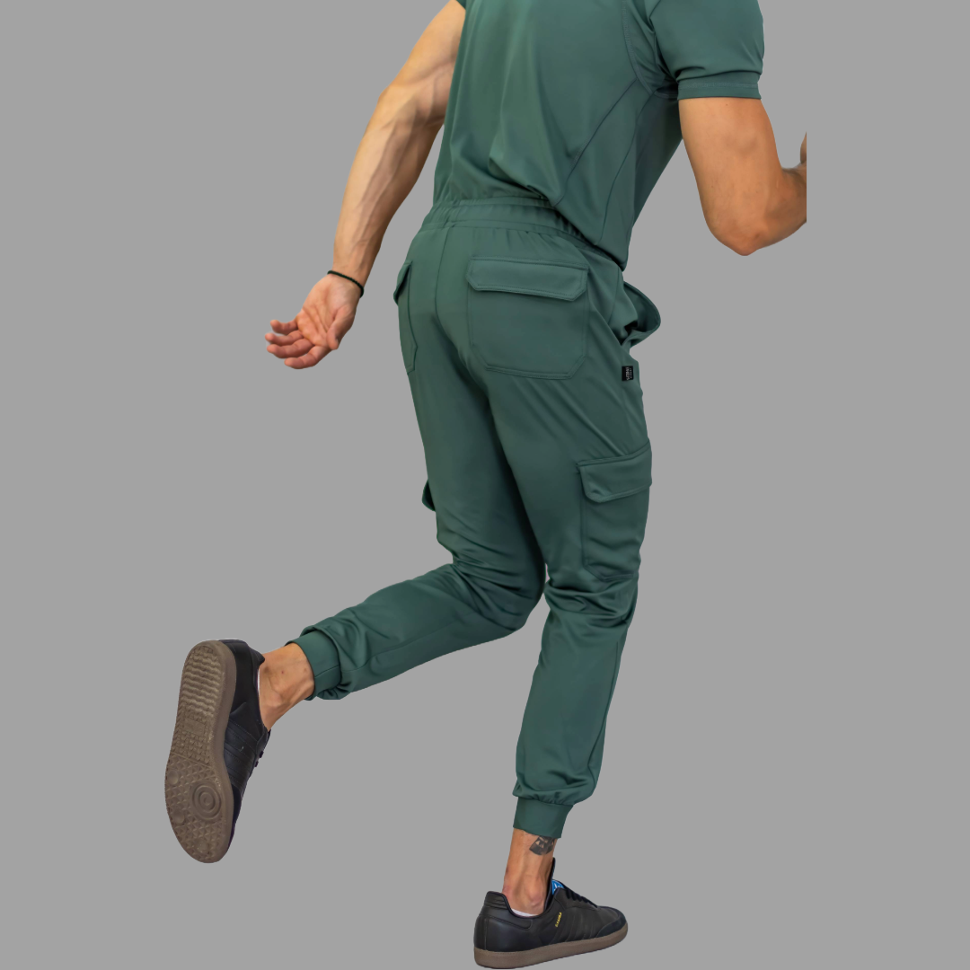 Jogger Quirurgico Hombre Verde Pino Super Stretch, Scrubs 910