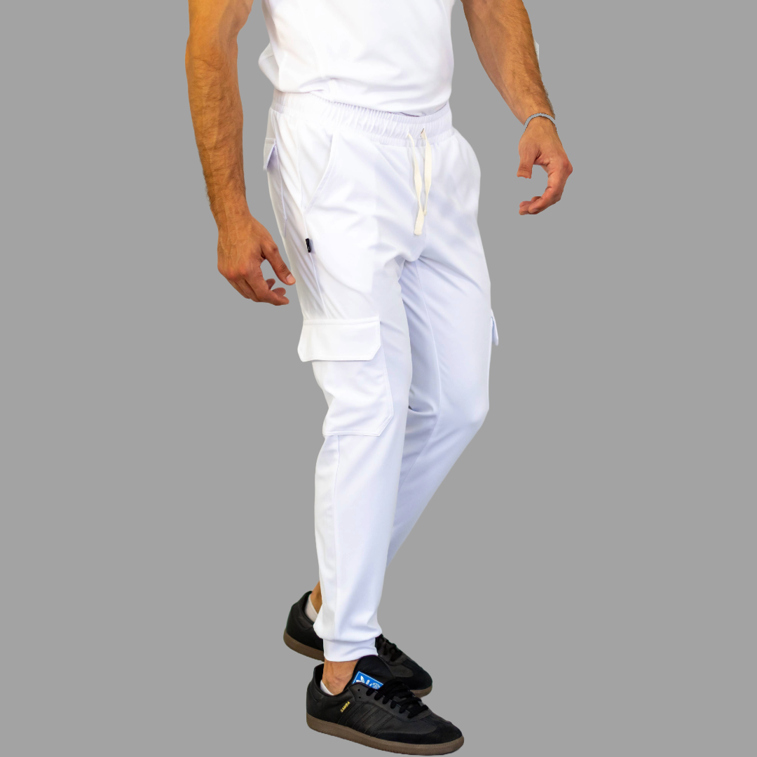 Conjunto Quirúrgico Blanco para Hombre – Estilo 910 | Super Stretch Slim Fit
