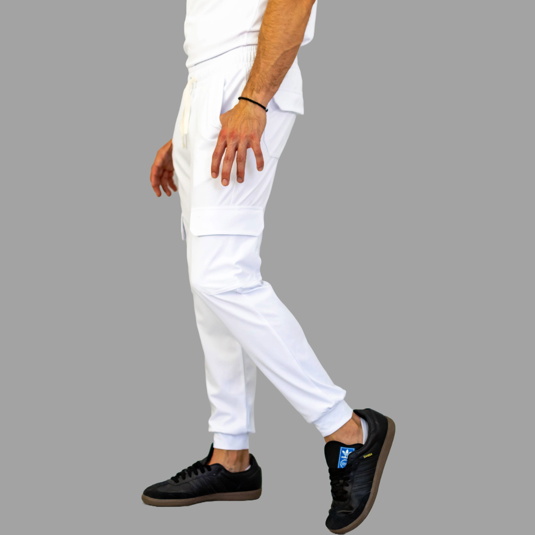 Conjunto Quirúrgico Blanco para Hombre – Estilo 910 | Super Stretch Slim Fit