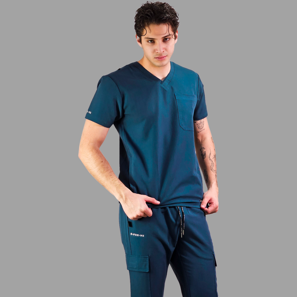 Conjunto Quirúrgico Antifluido Hombre – Estilo 300 Azul Caribe