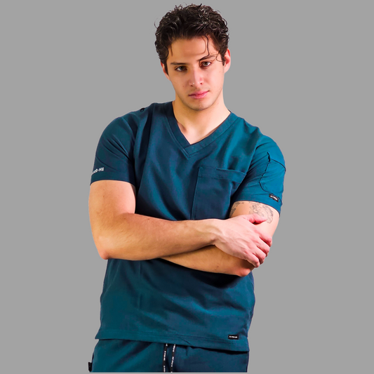 Filipina Quirurgica Antifluido Hombre Azul Caribe, Scrubs 300