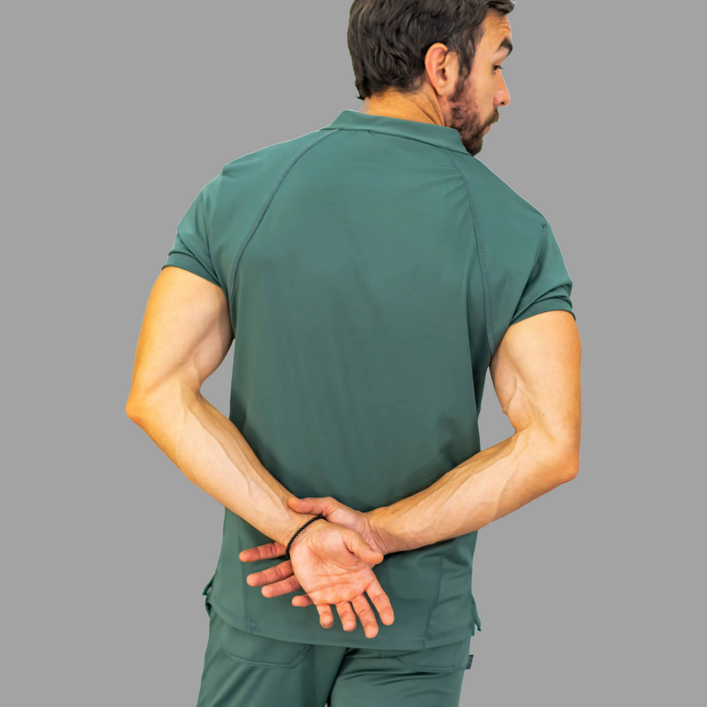 Conjunto Quirúrgico Verde Pino para Hombre – Estilo 910 | Super Stretch Slim Fit