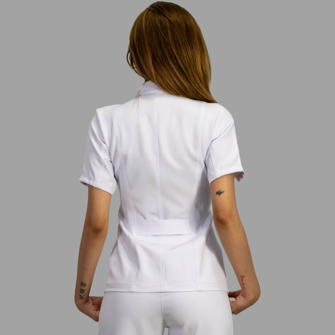 Filipina Alviero Stretch Cuello Sport Manga Corta Dama, Antifluido