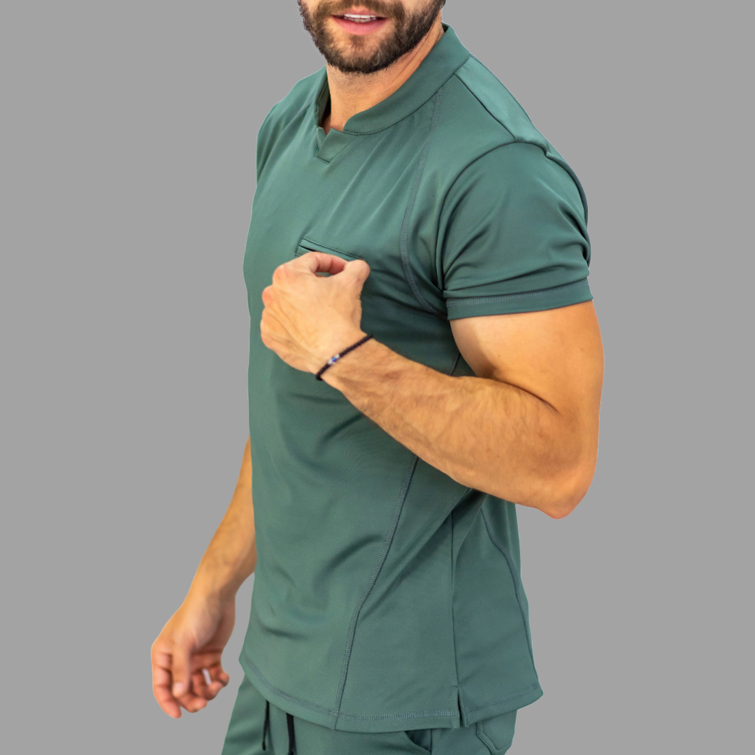 Conjunto Quirúrgico Verde Pino para Hombre – Estilo 910 | Super Stretch Slim Fit