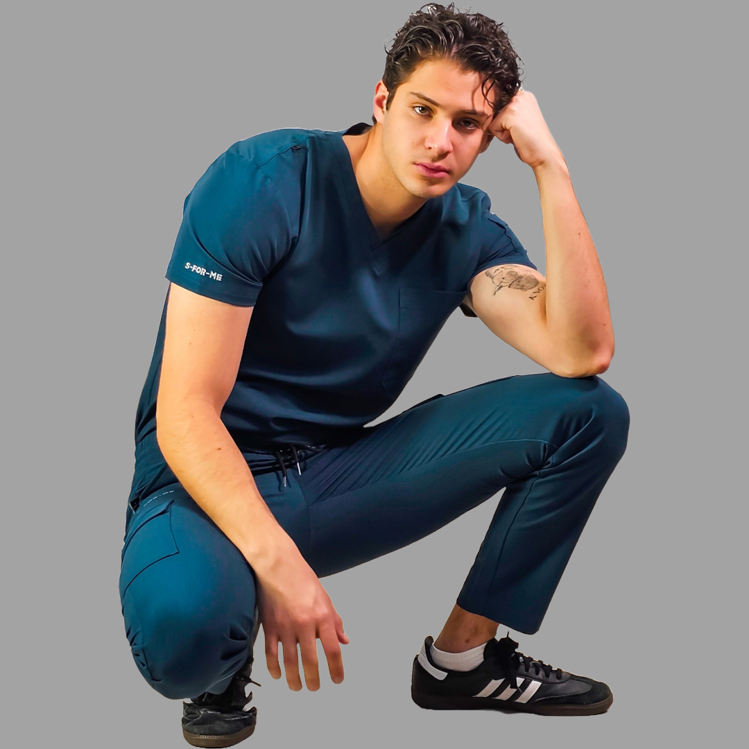 Pantalon Quirurgico Antifluido Hombre Azul Caribe, Scrubs 300