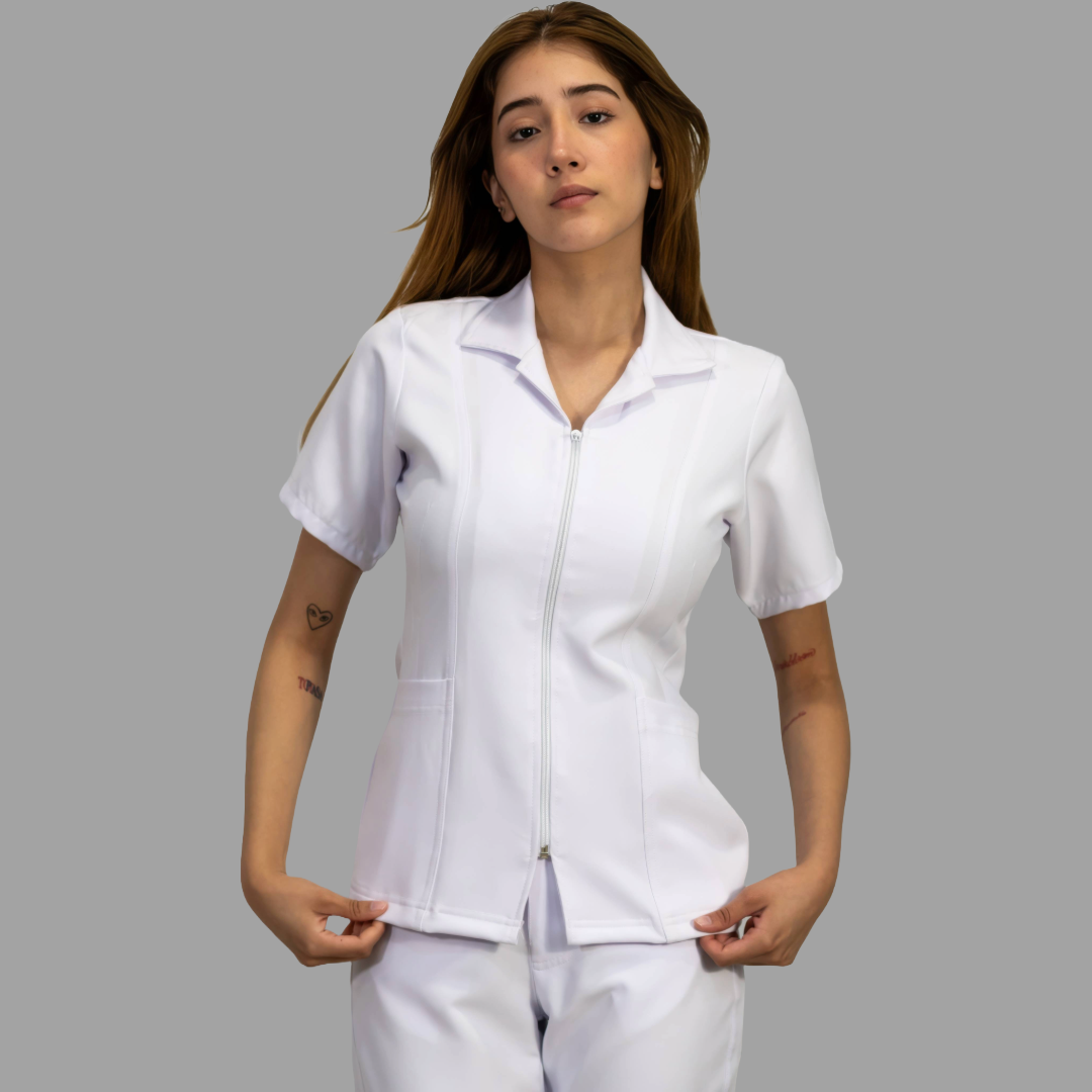 Filipina Alviero Stretch Cuello Sport Manga Corta Dama, Antifluido