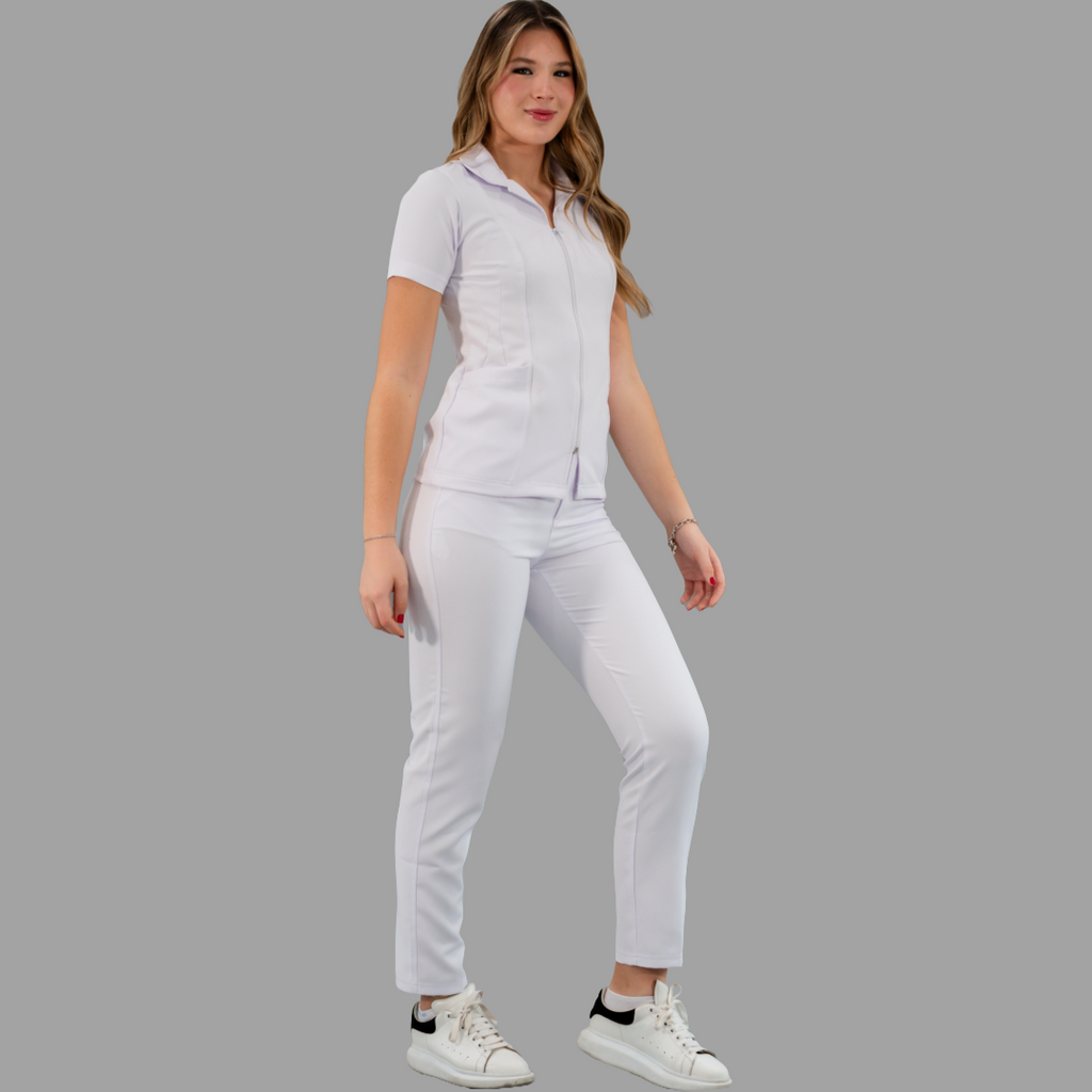 Filipina Alviero Stretch Cuello Sport Manga Corta Dama, Antifluido