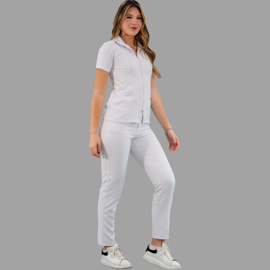 Filipina Alviero Stretch Cuello Sport Manga Corta Dama, Antifluido