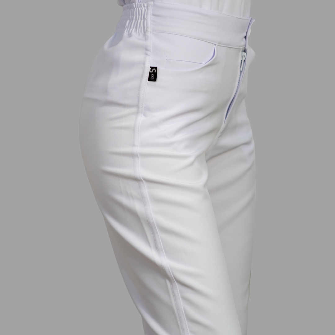 Pantalón Stretch Blanco Alviero Pretina/Elástico Mujer Antifluido