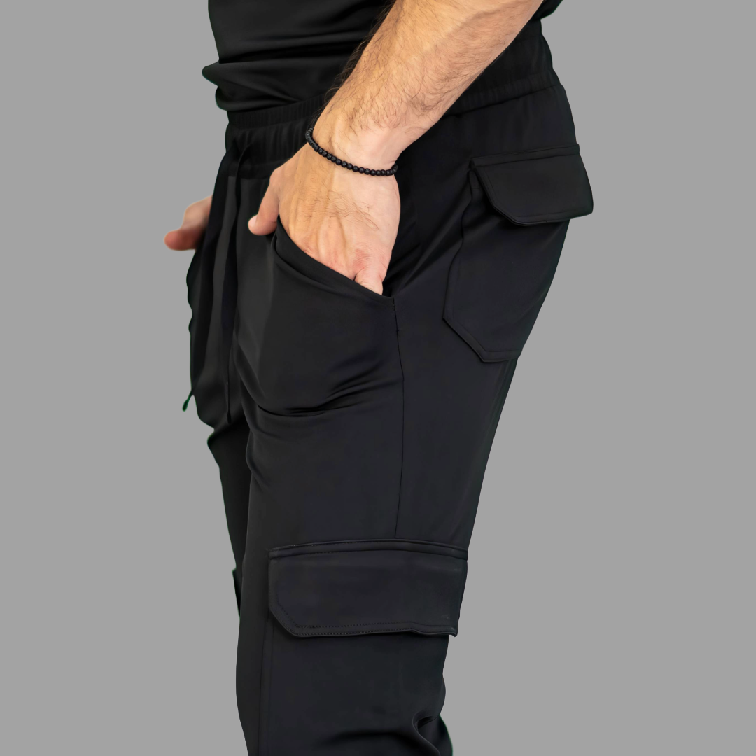 Jogger Est. 910 Quirúrgico Negro Hombre Super Stretch, Scrubs Est. 910