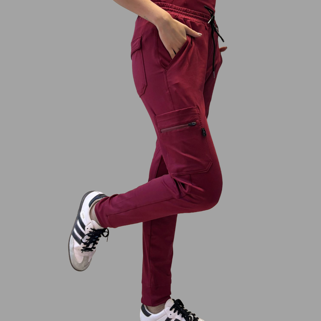 901 Jogger Mujer Super Stretch Vino, Scrubs