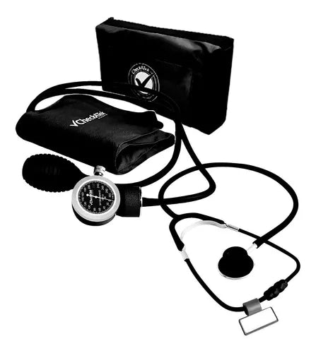 Kit Doble Baumanometro  Aneroide Negro (Incluye Estetoscopio)