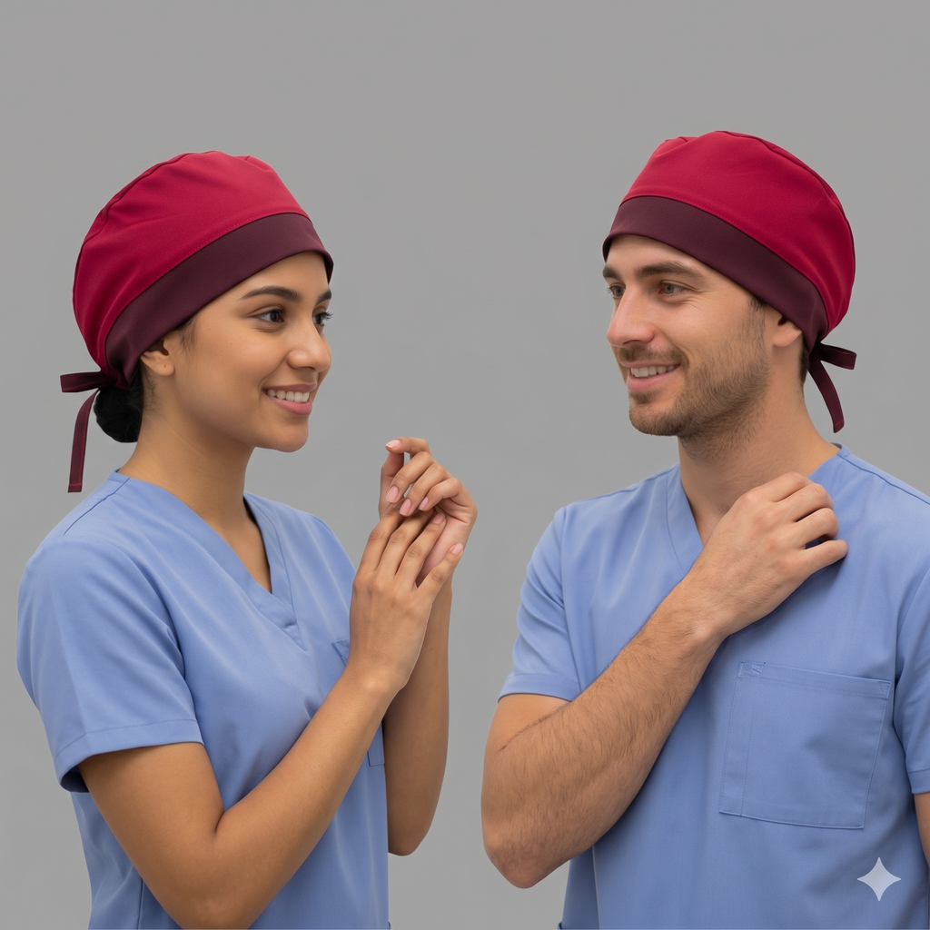 Gorro Quirúrgico Vino con Stretch Unisex
