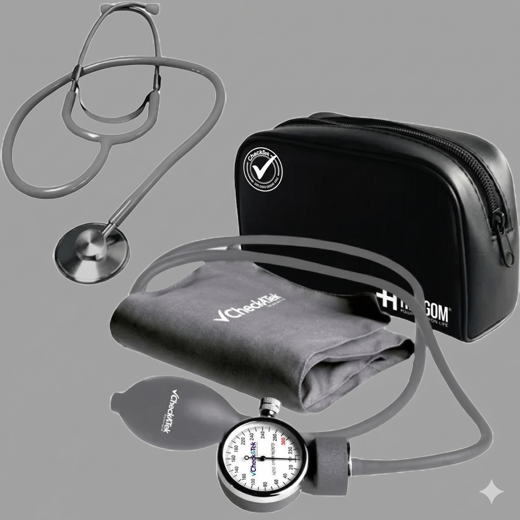 Kit Simple Baumanometro Eco. Gris (incluye estetoscopio)
