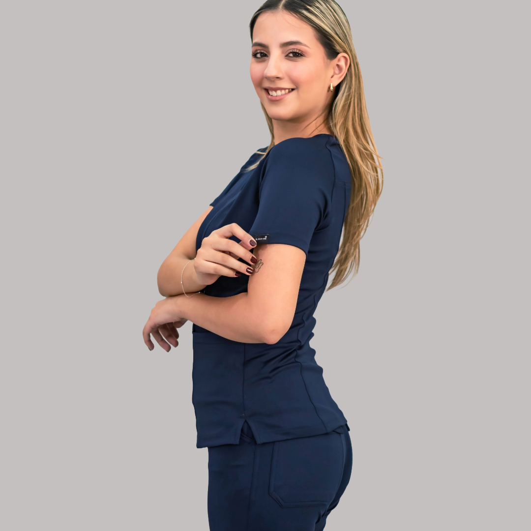 Filipina Quirúrgica Azul Marino Mujer, Super Stretch, Scrubs 901