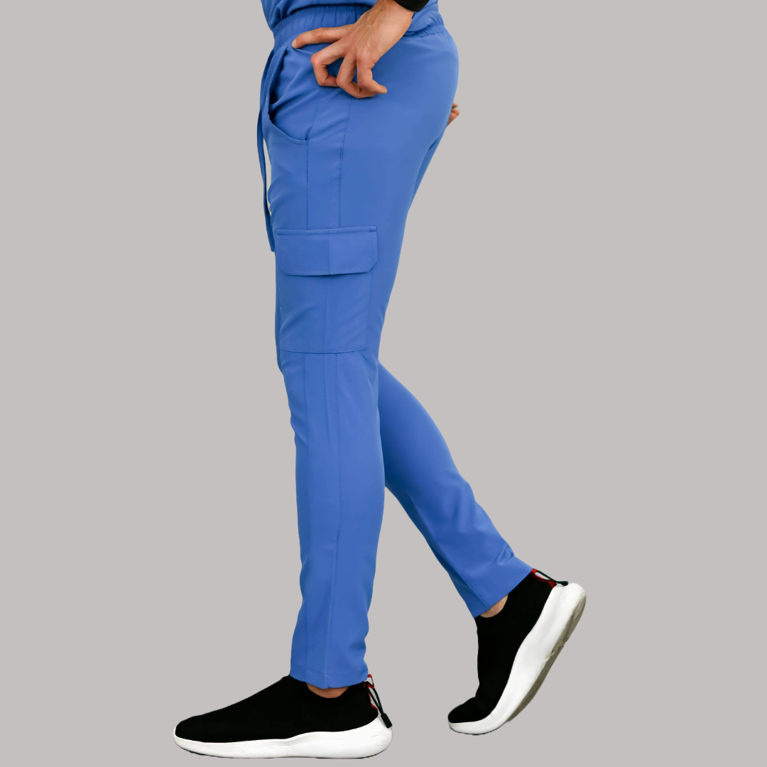 Pantalón Quirúrgico Skinny, Azul Plumbago F.W Hombre, Scrubs 520